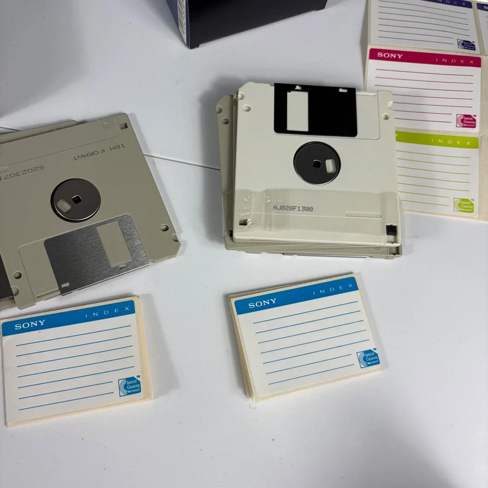 Vintage Sony 3.5 Floppy Disks Lot‎ IBM Formatted DS HD New Old Stock